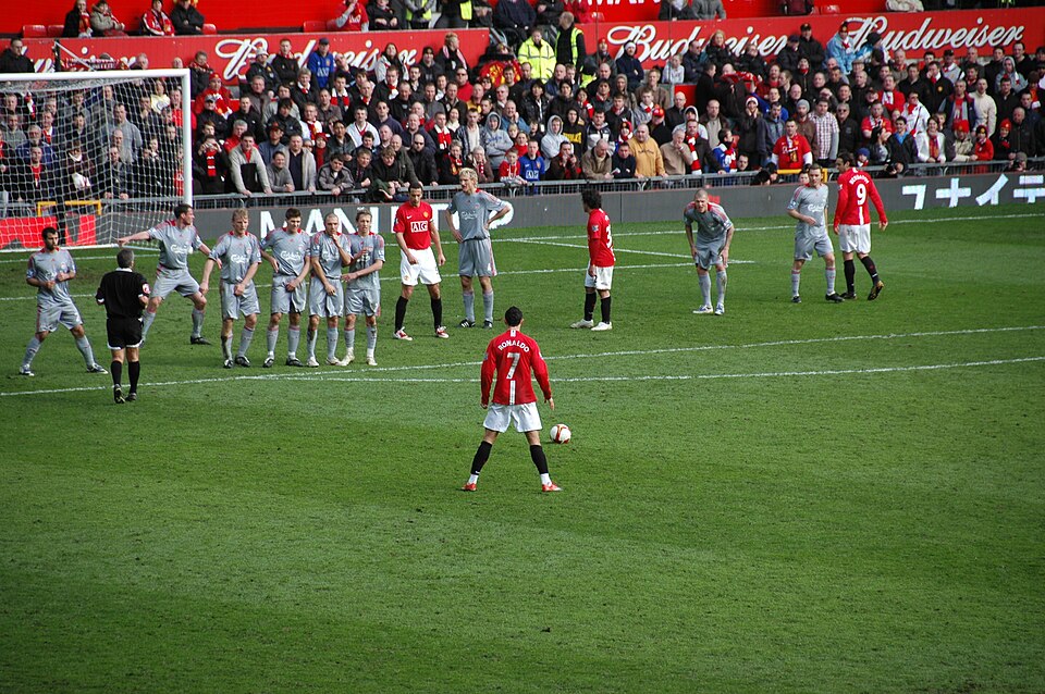 Man United vs Liverpool Preview: All You Need To Know About the Big Match Cristiano Ronaldo slipping while taking a free kick during the Manchester United vs Liverpool Premier League match at Old Trafford on 14 March 2009