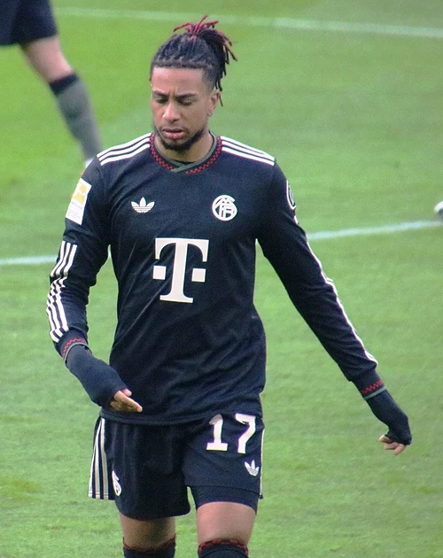 Michael Olise playing for Bayern Munich during the RB Salzburg vs Bayern Munich friendly match before the PSG vs Bayern Munich UCL semi-final