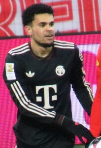 Luis Díaz playing for Bayern Munich during the RB Salzburg vs Bayern Munich friendly match before the PSG vs Bayern Munich UCL semi-final
